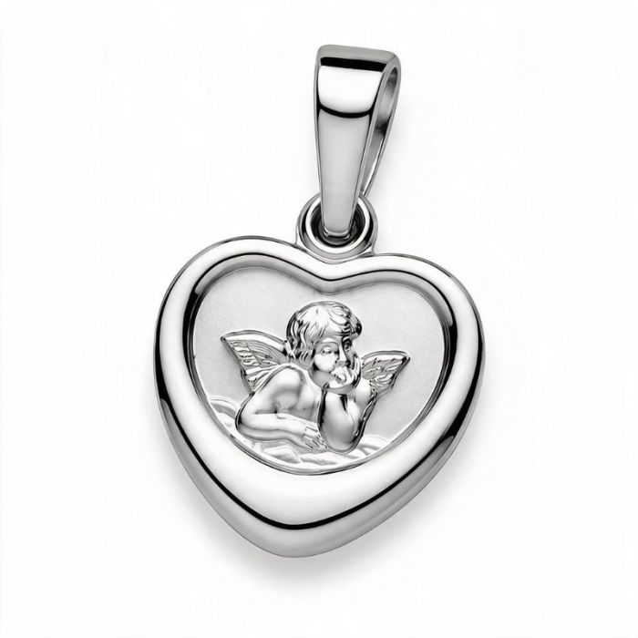 Schutzengel-Anhänger Herz aus Silber 925, gravierbar