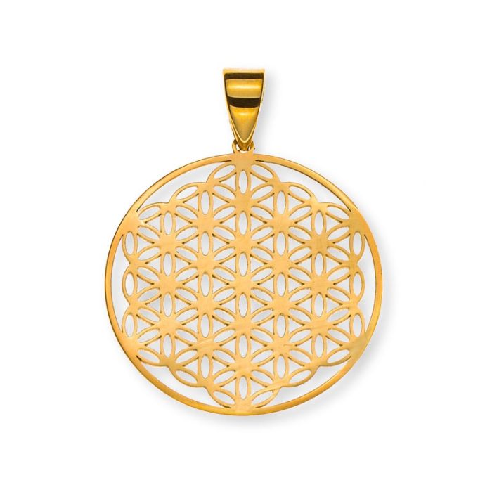 Anhänger Blume des Lebens aus Gelbgold 750, 20 mm