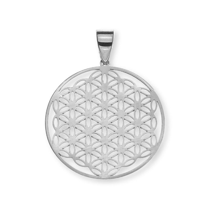 Anhänger Blume des Lebens aus Weissgold 750, 20 mm