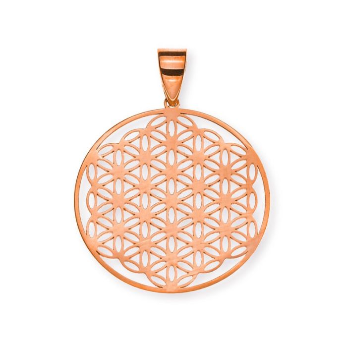 Pendentif fleur de vie en or rose 750, 20 mm