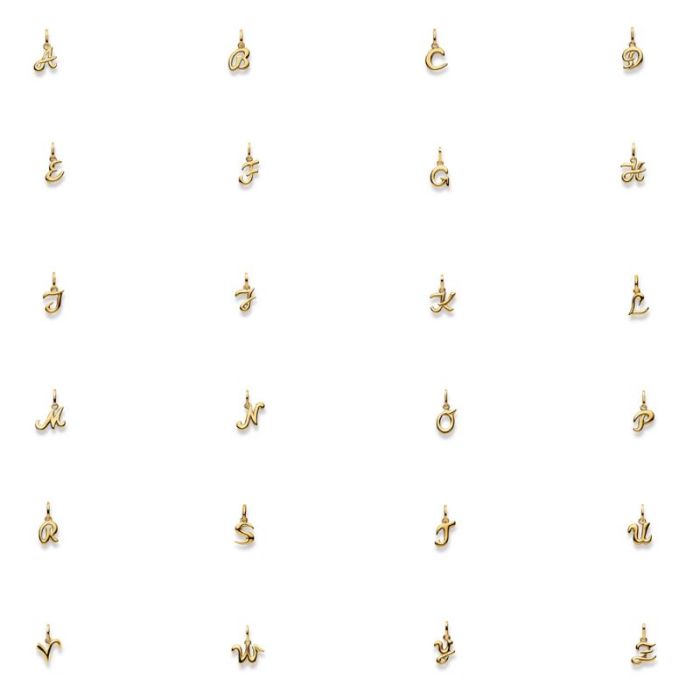 buchstabe anhänger gelb gold 18K