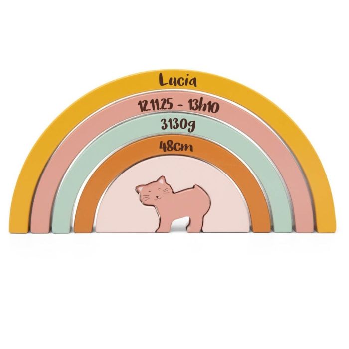 Regenbogen für kleine Mädchen, individuell gestaltbar mit den Angaben aus der Geburtsanzeige