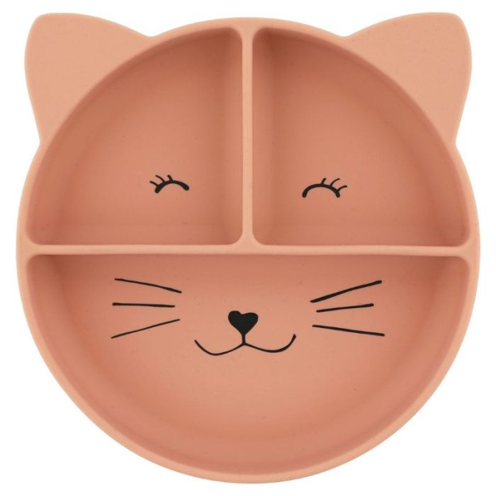 assiette à compartiments en silicone, chat de trixie