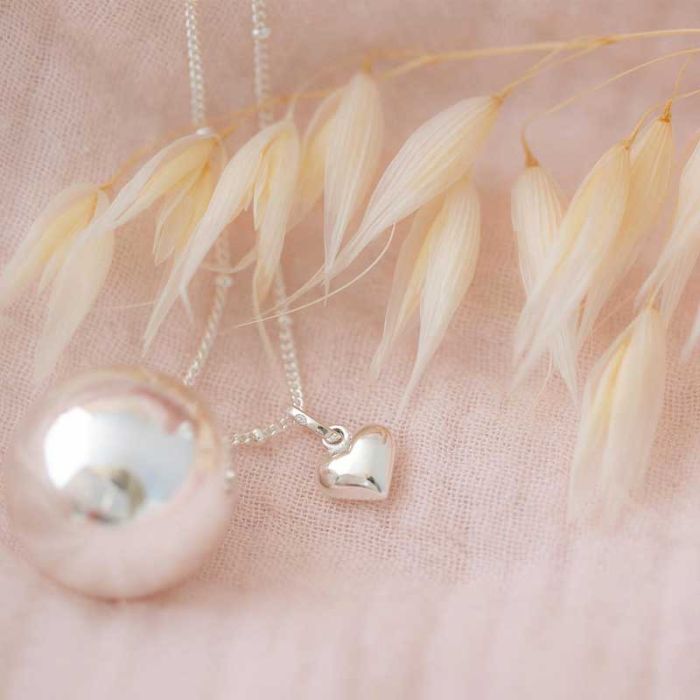 klangkugel bola silber mit herz