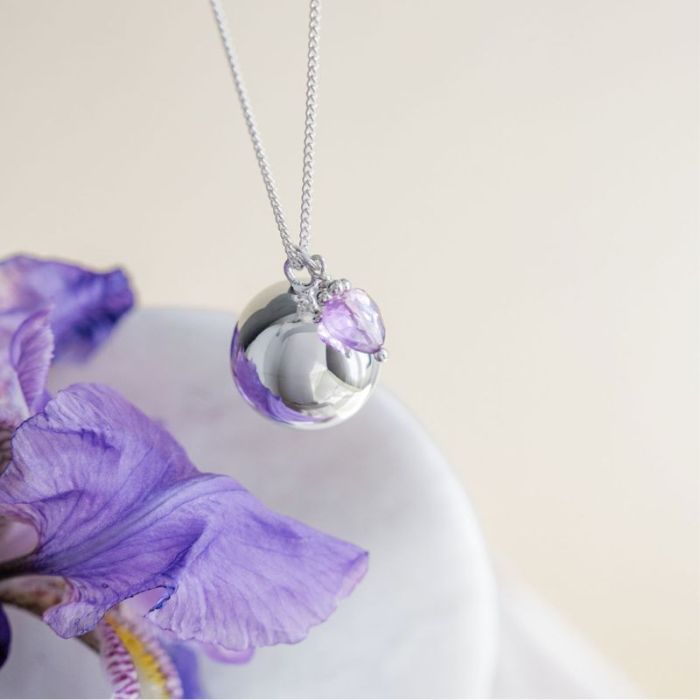 Bola aus Silber mit Amethyst-Herz
