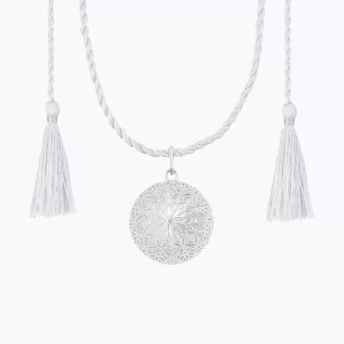 Schwangerschafts Bola Klangkugel Spitze, versilbert rhodiniert