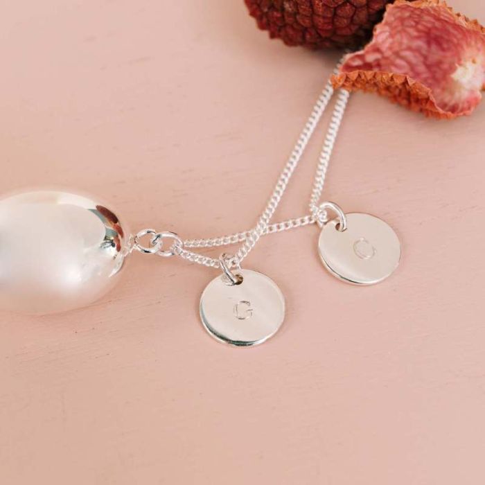 bola de grossesse argent, isis, forme ovale