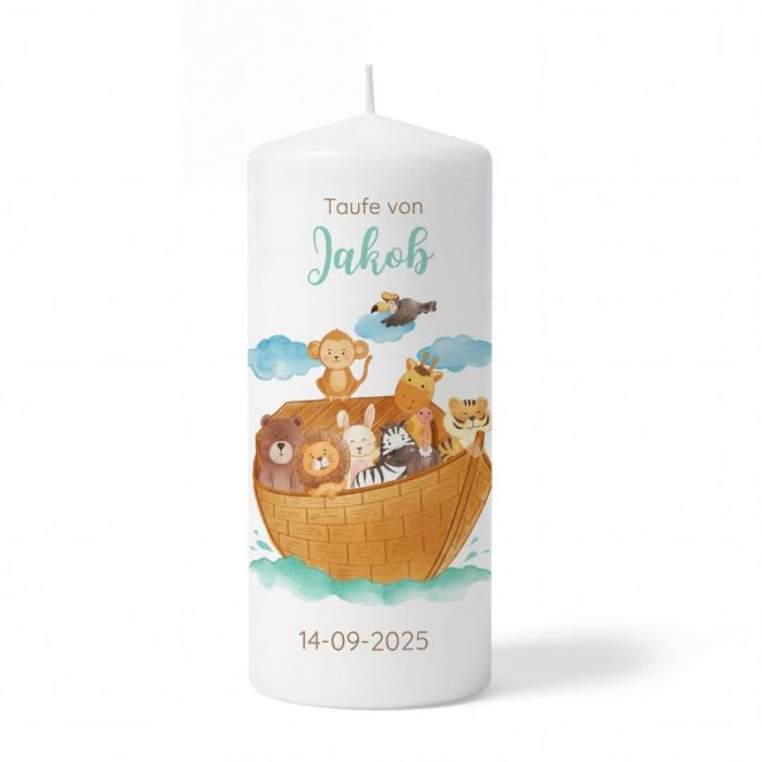 Personalisierte Taufkerze Arche Noah