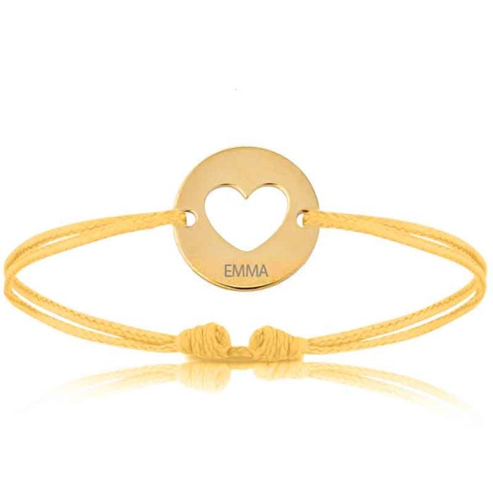 Baby-Schmuck für Jungen und Mädchen, Armband mit gelber Kordel und goldenem Stern, Aaina & Co.