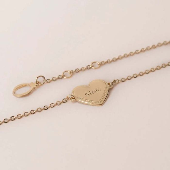 Medaille Armband Simone gelbgoldplattiert, mit Gravur
