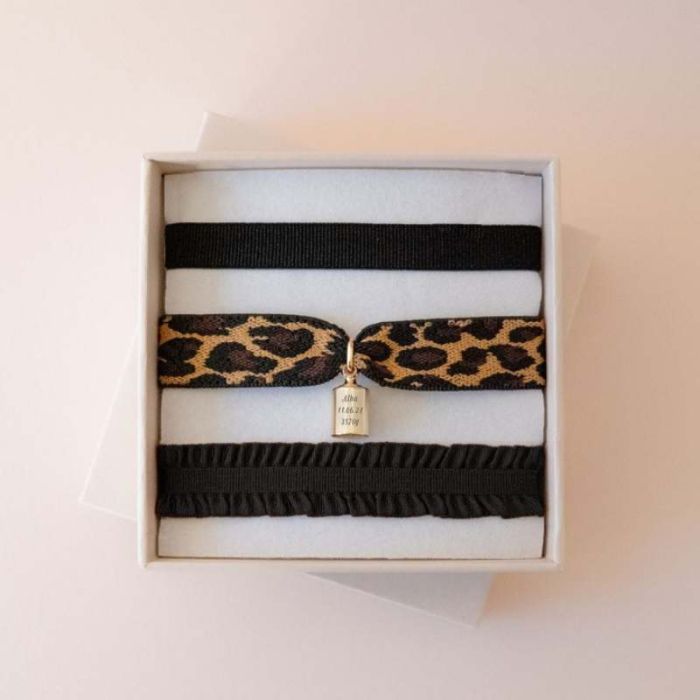 Armband Mon Petit Poids Gelbgold, Leopard