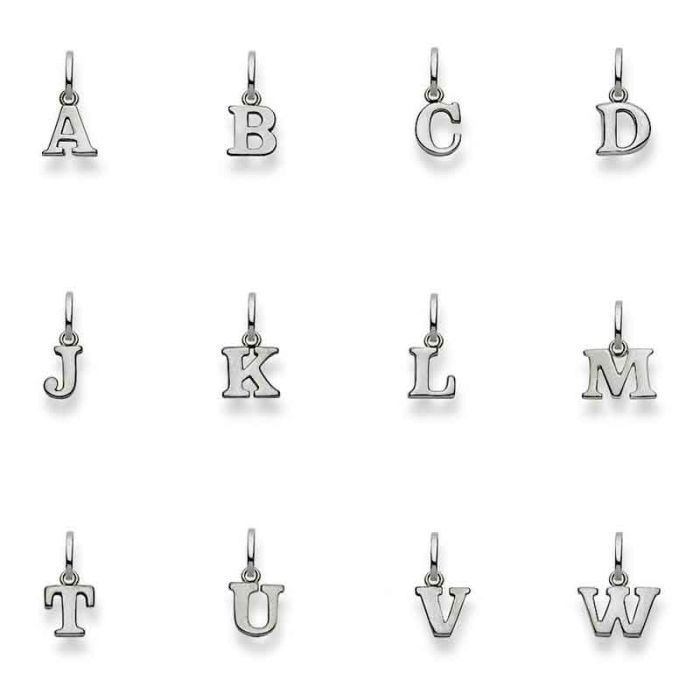 white gold buchstabe anhaenger