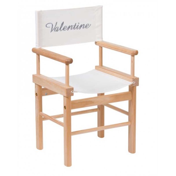Regisseur-Sessel Moulin Roty, mit Namen des Kindes, Holz