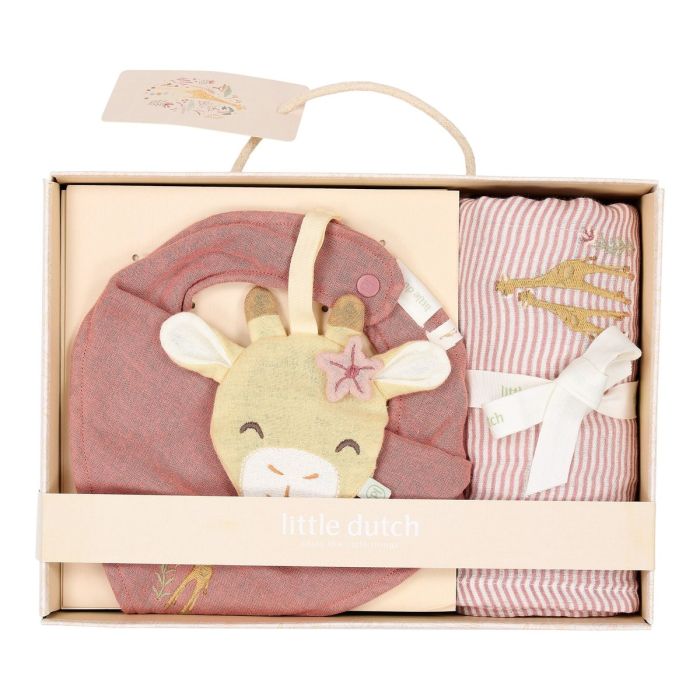 Hübsches Babygeschenkset für Mädchen, bestehend aus einem Lätzchen und einer Decke, die individuell gestaltet werden können