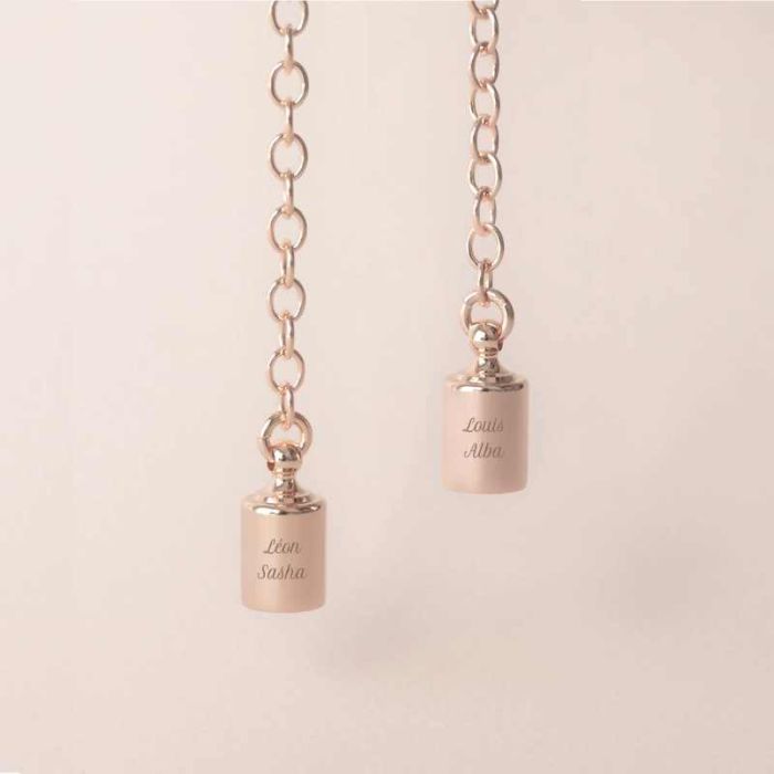 personalisierte Halskette Mon Petit Poids, Roségold