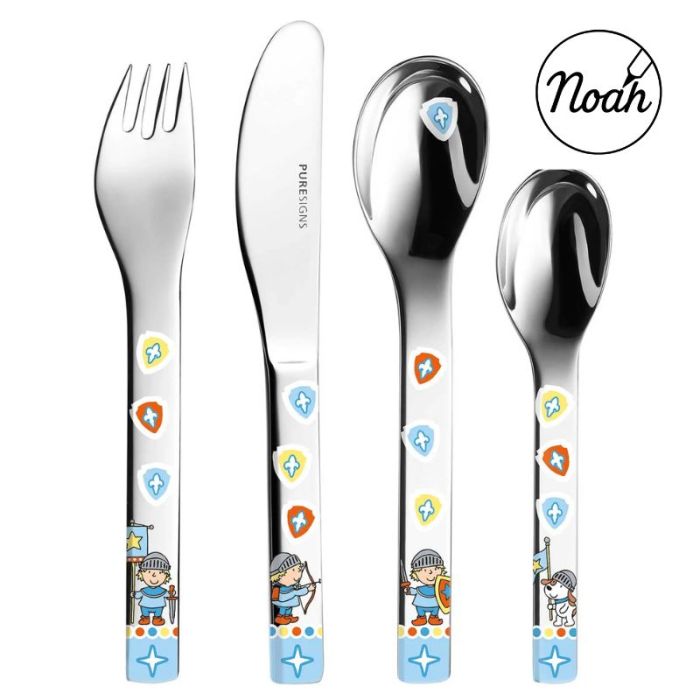 couverts chevalier à graver de la marque Puersigns, livraison rapide sur bebe-cadeau.ch