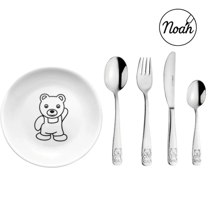 couvert teddy et assiette enfant de la marque Puresigns