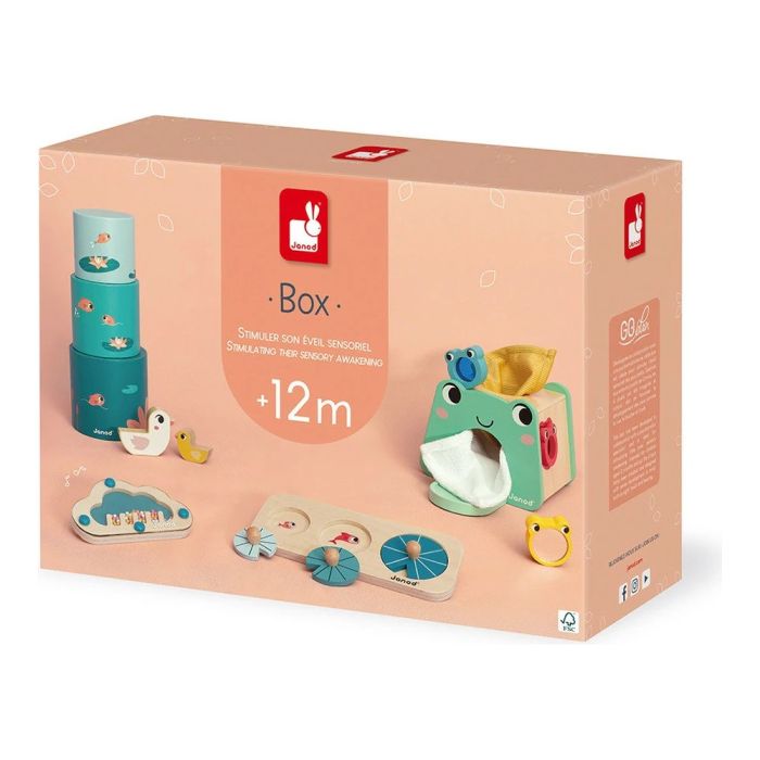 Spielzeugbox ab 12 Monaten aus Holz, Janod Box