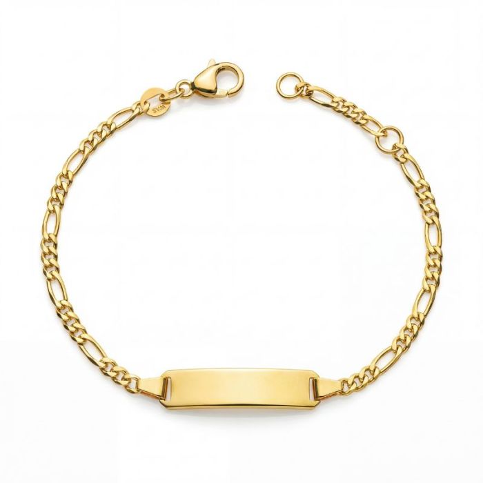 Figaro-Armband 14 cm für Babys, 9 Karat Gold