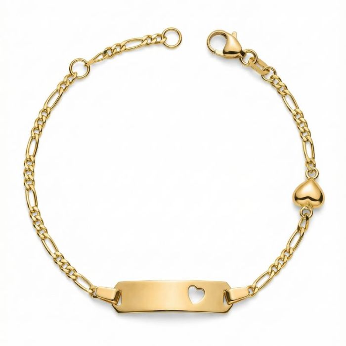 Armband aus 9 Karat Gelbgold mit Herzen