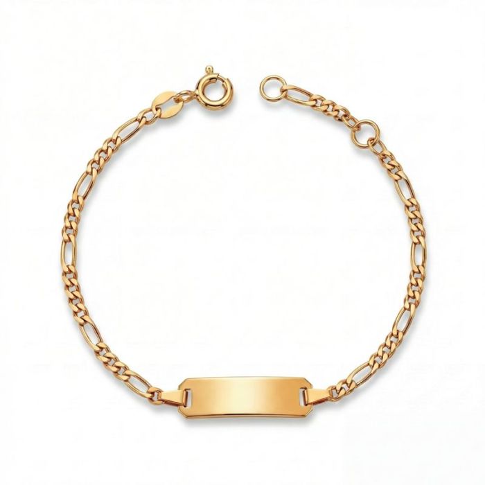 Figaro-Armband mit kleinen Plättchen und Federring