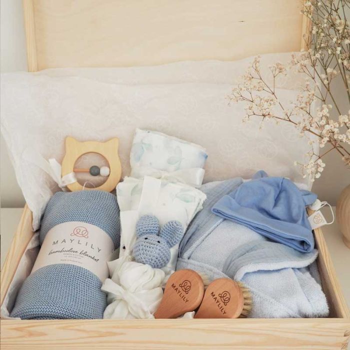 Großes Babyset, 8-teilig, Maylily blau