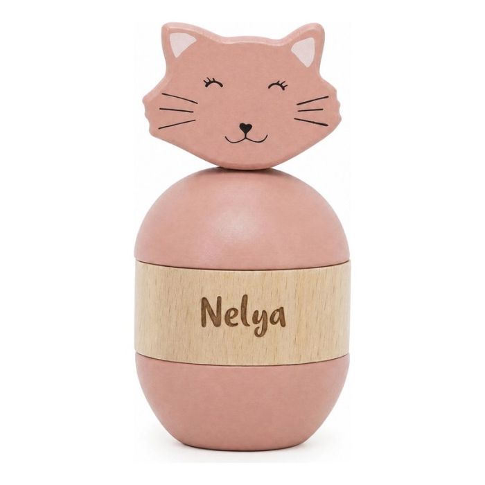 Stapelrassel aus Holz Mrs. Cat mit Gravur, Trixie