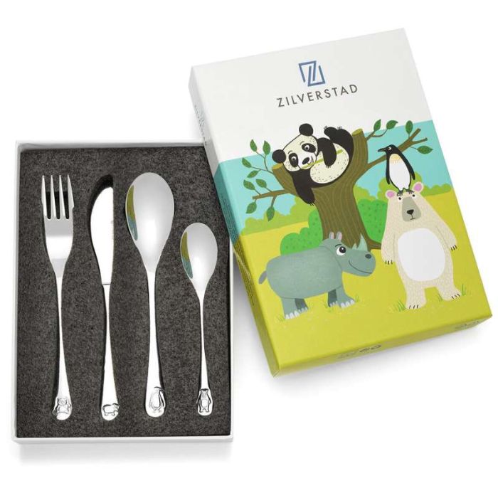 Besteck wilde Tiere zum Gravieren mit dem Namen des Kindes