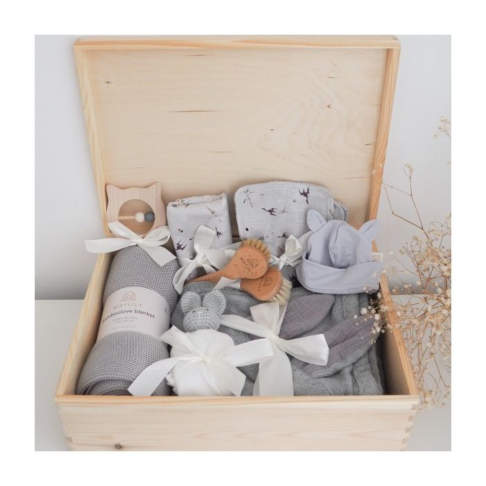 Großes Babyset, 8-teilig, Maylily grau