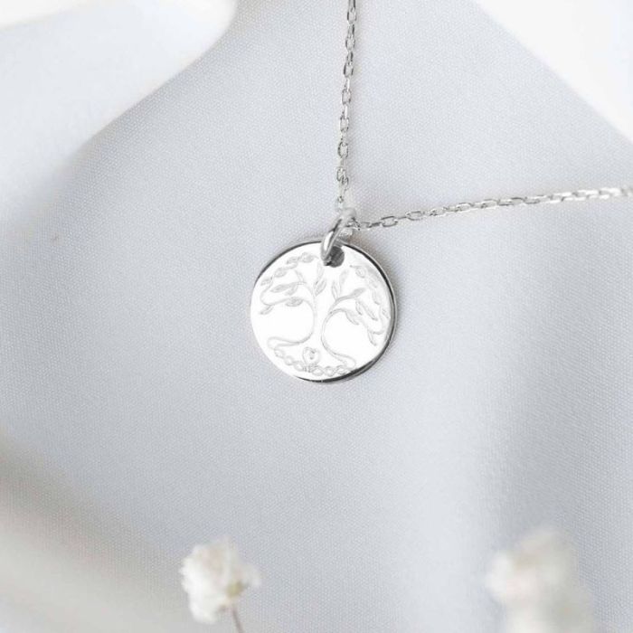 Taufmedaille aus Silber, Baum des Lebens