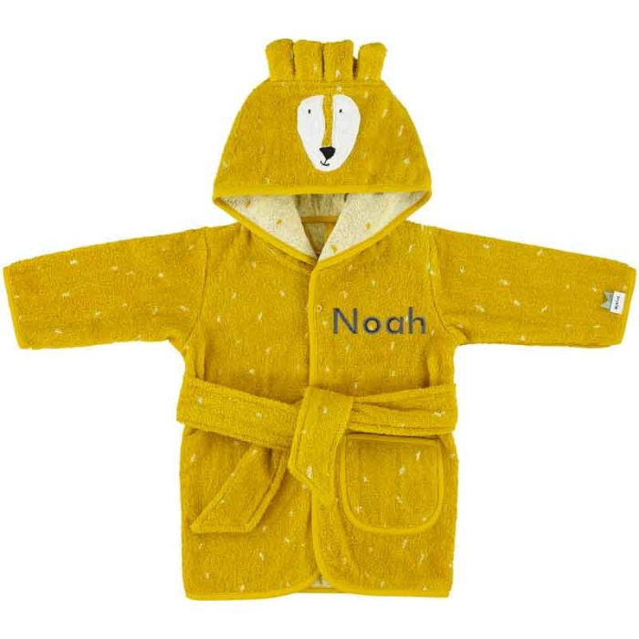 Bademantel Affe Trixie Baby, Geschenk mit Kinder Namen, Größe 1-2 Jahre