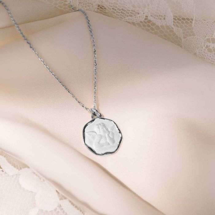 Taufmedaille Engel aus Silber 925 mit Gravur