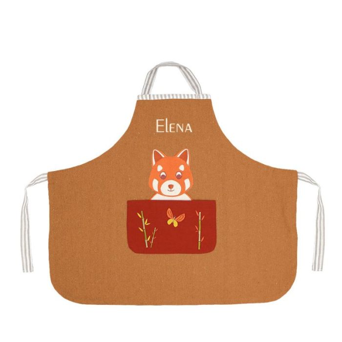 Kinderschürze, mit Vorname, roter Panda der Marke Oiseau Bateau