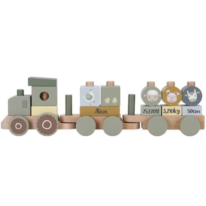 little dutch personalisierter Holzzug, little farm