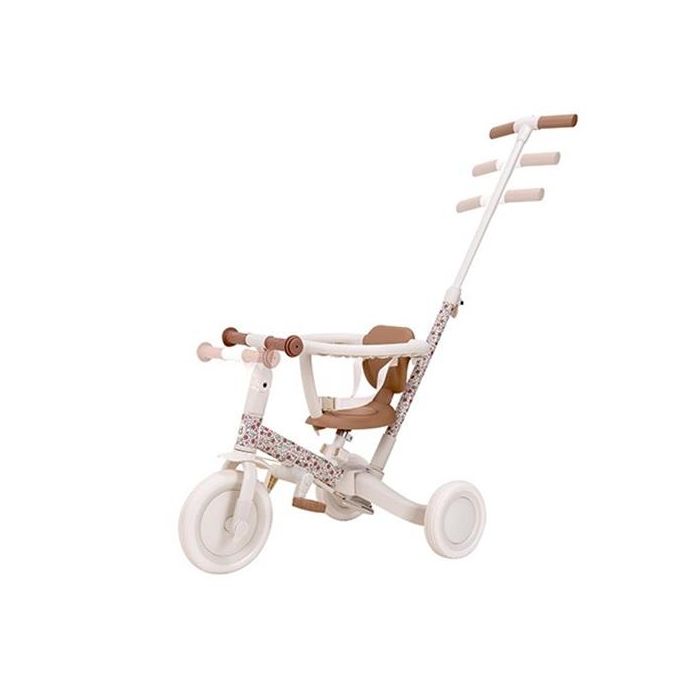 tricycle évolutif little dutch, blanc cassé avec fleurs
