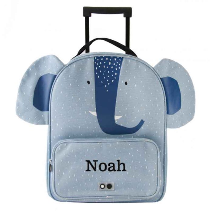 Kinderkoffer  Elefant von Trixie, Personalisiertes Geschenk mit gesticktem Kindernamen,