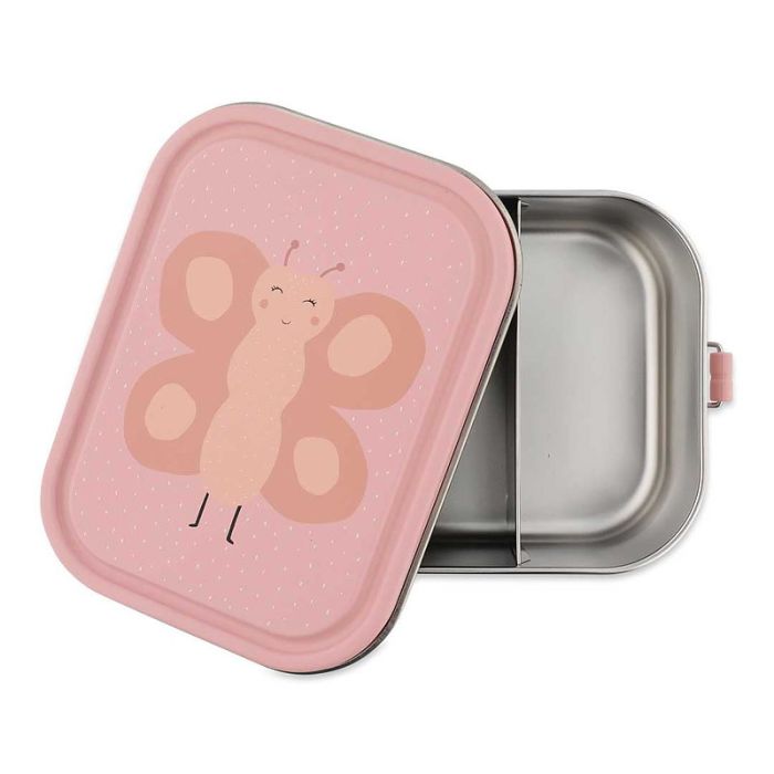 Grosse Znünibox Edelstahl personalisiert, Mrs. Butterfly Trixie
