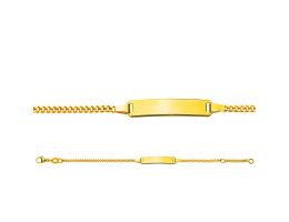 Baby Armband Gold 375, Gravurplatte oval, zu personnalisieren, Gratis Versand in die Schweiz