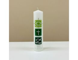 Taufkerze mit Reliefverzierung