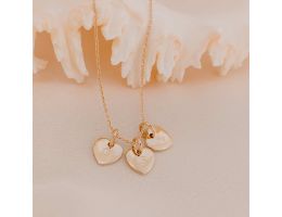 Halskette Mama, 3 Herzen zum Selbstgestalten, gelbvergoldet, Muttertagsschmuck