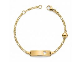 Armband aus 9 Karat Gelbgold mit Herzen