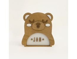 Teddybär-Kinderlampe personalisiert mit dem Namen des Kindes