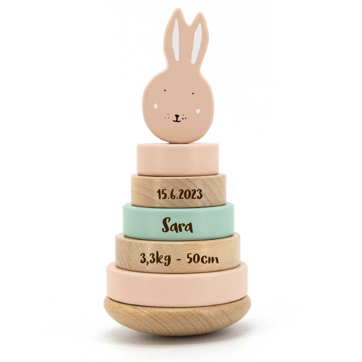 Stapelturm personalisiert Hase – Ostergeschenk Baby
