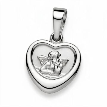 Schutzengel-Anhänger Herz aus Silber 925, gravierbar