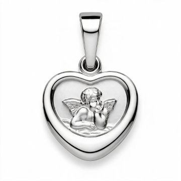 Pendentif ange cœur en or blanc 18 carats