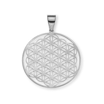 Anhänger Blume des Lebens aus Weissgold 750, 20 mm
