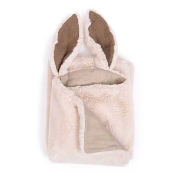 Ultraweiche Baby Kuscheldecke weisse Hase, 90 x 69 cm, Moulin Roty