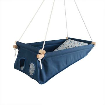 Baby Hängematte dunkel blau, Hängewiege, Öko-Tex Standard 100, Gratis Versand überall in die Schweiz