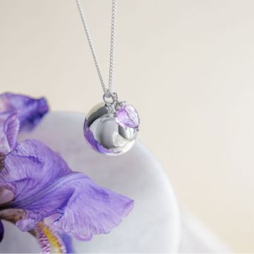 Bola aus Silber mit Amethyst-Herz