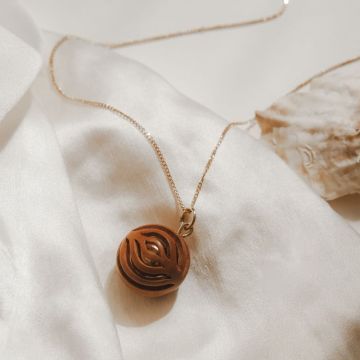 Holz-Schwangerschaftskugel, Bali, mit Kette